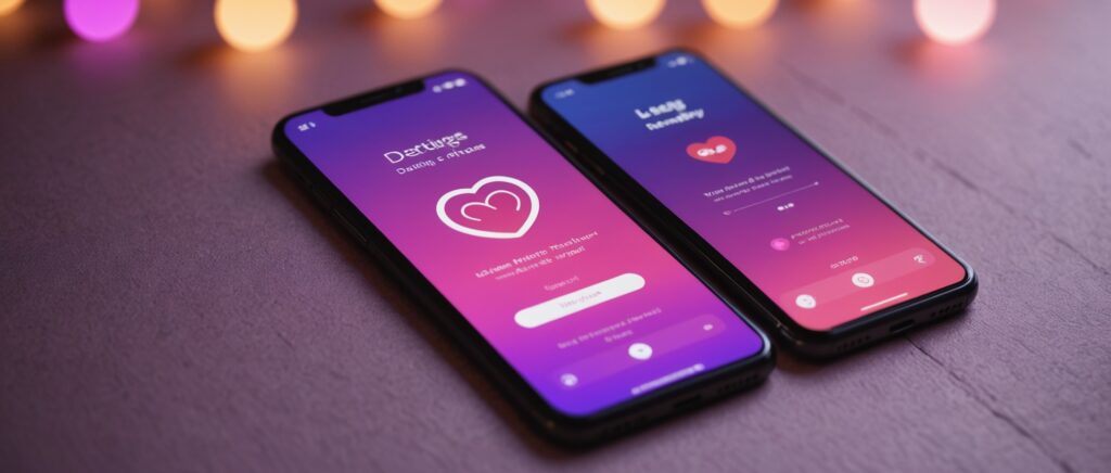 Smartphone affichant des applications de rencontre