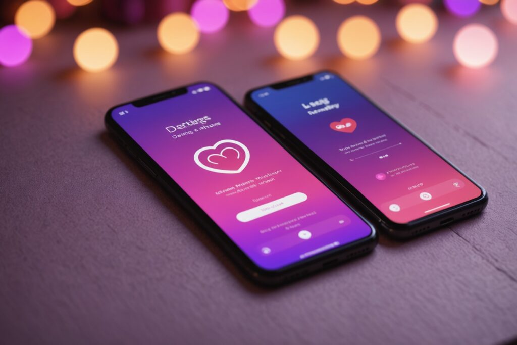 Smartphone affichant des applications de rencontre