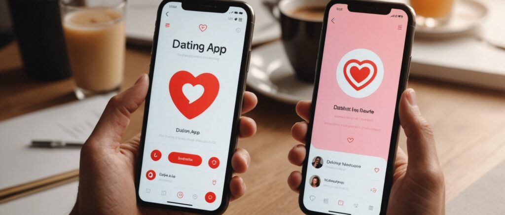 Smartphone affichant une application de rencontre avec badge de profil vérifié