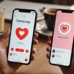 Smartphone affichant une application de rencontre avec badge de profil vérifié