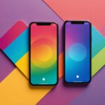 Smartphones affichant des applications de rencontre aux couleurs arc-en-ciel
