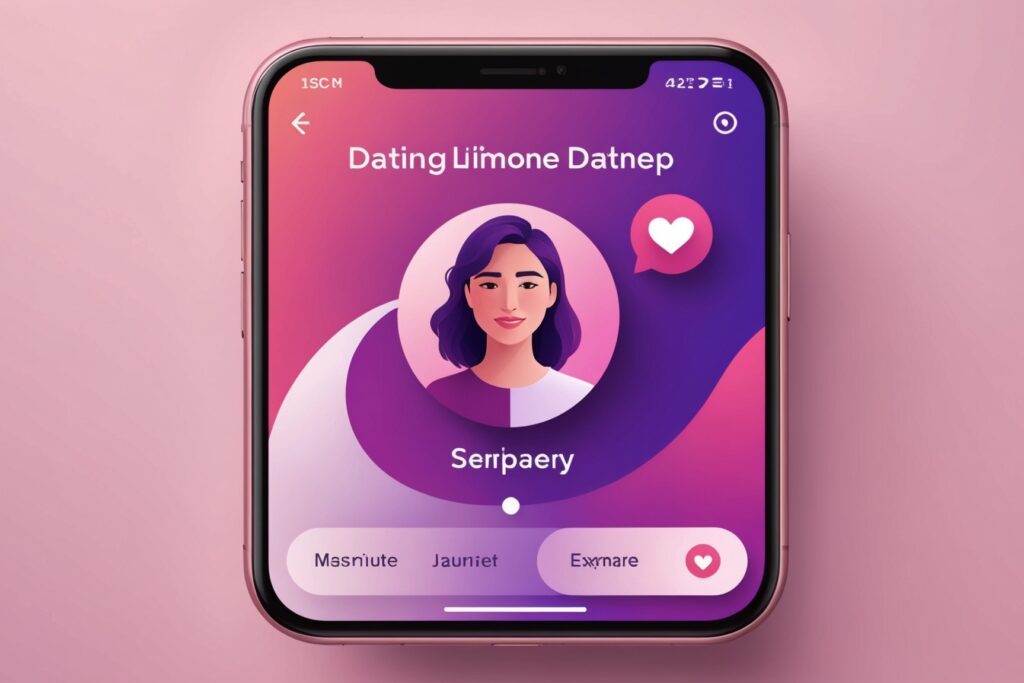 Écran de smartphone illustrant un profil d'application de rencontre avec badge de vérification