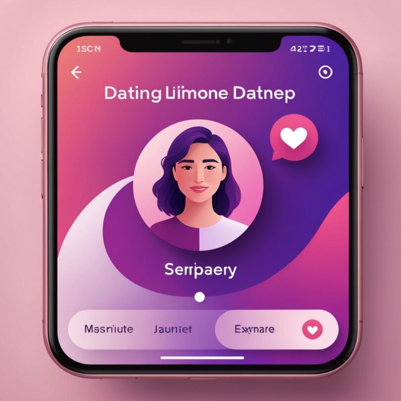 Écran de smartphone illustrant un profil d'application de rencontre avec badge de vérification