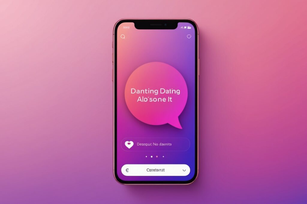 Illustration d'une application de rencontre avec assistant IA