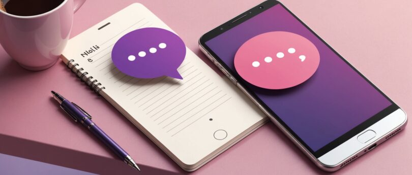 Illustration dun smartphone et dun carnet sur une table, symbole du coaching de rencontre