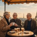 Rencontre senior à Paris : illustration de deux seniors discutant autour d'un café