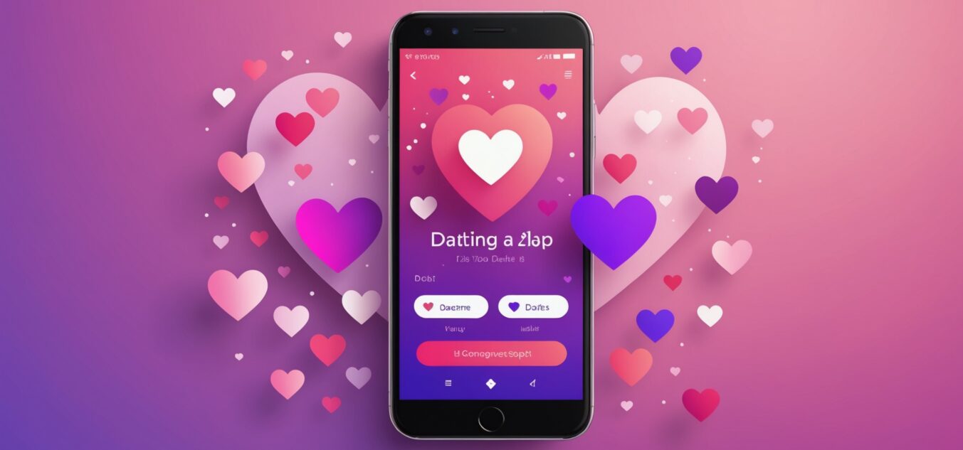 Illustration d'une application de rencontre avec icônes de boost et de visibilité