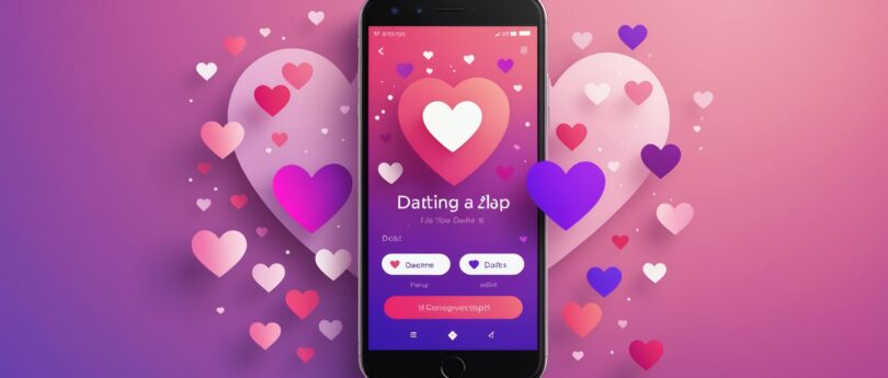 Illustration d'une application de rencontre avec icônes de boost et de visibilité